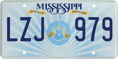 MS license plate LZJ979