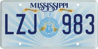 MS license plate LZJ983