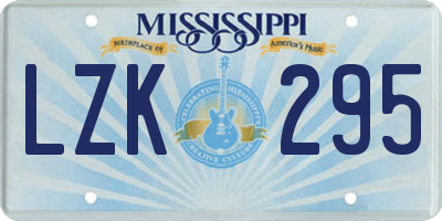 MS license plate LZK295