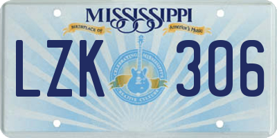 MS license plate LZK306