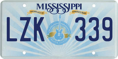 MS license plate LZK339