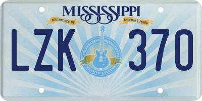 MS license plate LZK370