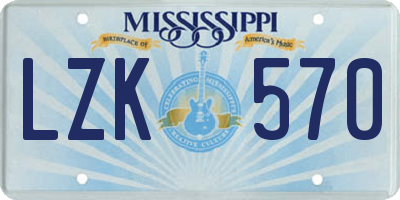 MS license plate LZK570