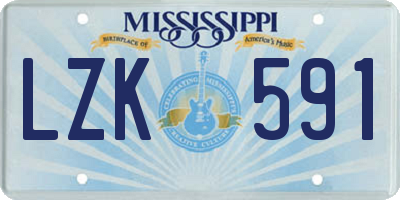 MS license plate LZK591