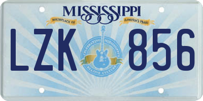 MS license plate LZK856