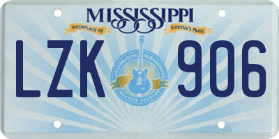 MS license plate LZK906