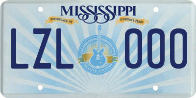 MS license plate LZL000