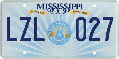 MS license plate LZL027