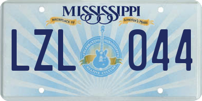 MS license plate LZL044