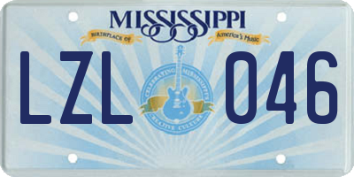 MS license plate LZL046