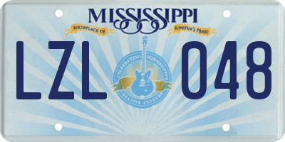 MS license plate LZL048