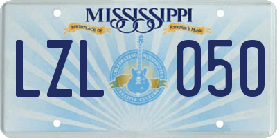 MS license plate LZL050