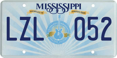 MS license plate LZL052