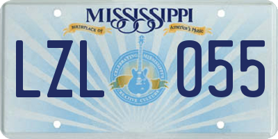 MS license plate LZL055