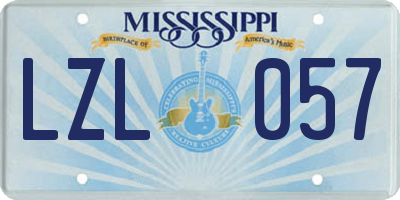 MS license plate LZL057