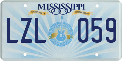 MS license plate LZL059