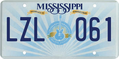 MS license plate LZL061