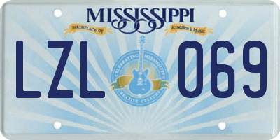 MS license plate LZL069