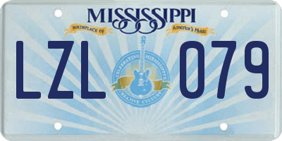 MS license plate LZL079