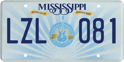 MS license plate LZL081
