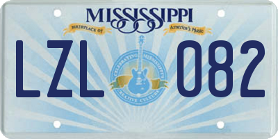 MS license plate LZL082