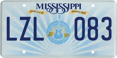MS license plate LZL083