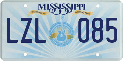 MS license plate LZL085