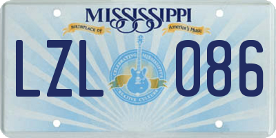 MS license plate LZL086