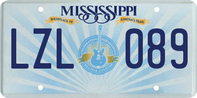MS license plate LZL089