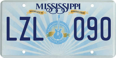 MS license plate LZL090