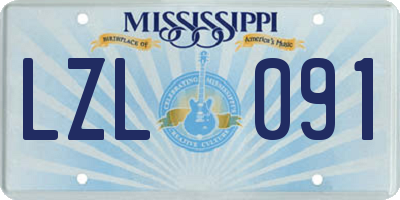 MS license plate LZL091