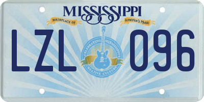 MS license plate LZL096