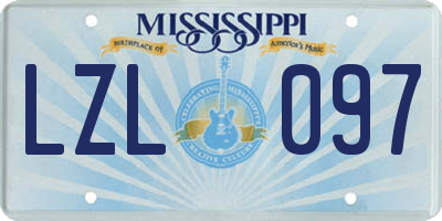 MS license plate LZL097