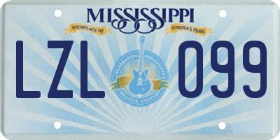 MS license plate LZL099