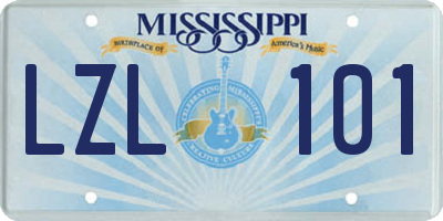 MS license plate LZL101
