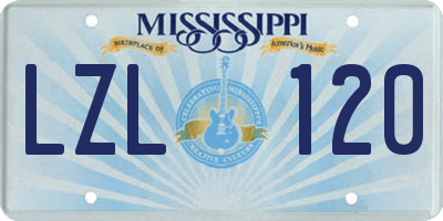 MS license plate LZL120