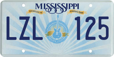 MS license plate LZL125