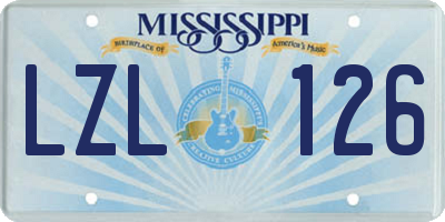 MS license plate LZL126