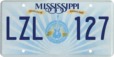 MS license plate LZL127