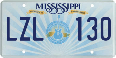 MS license plate LZL130