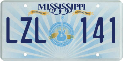 MS license plate LZL141