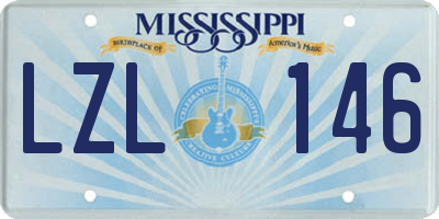 MS license plate LZL146