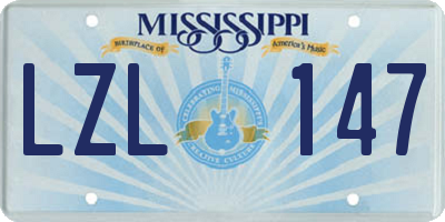 MS license plate LZL147