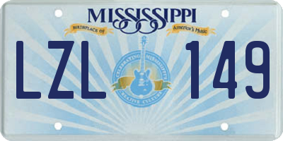 MS license plate LZL149