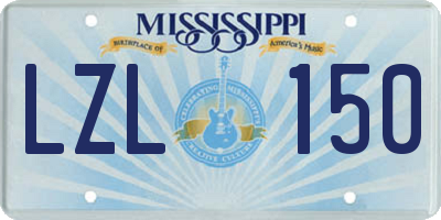 MS license plate LZL150
