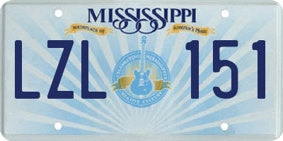 MS license plate LZL151