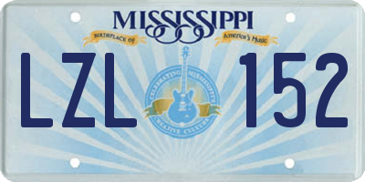 MS license plate LZL152