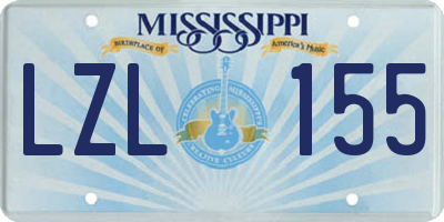 MS license plate LZL155