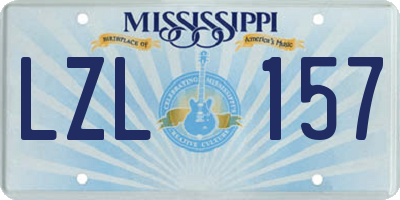 MS license plate LZL157