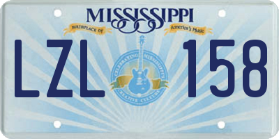 MS license plate LZL158